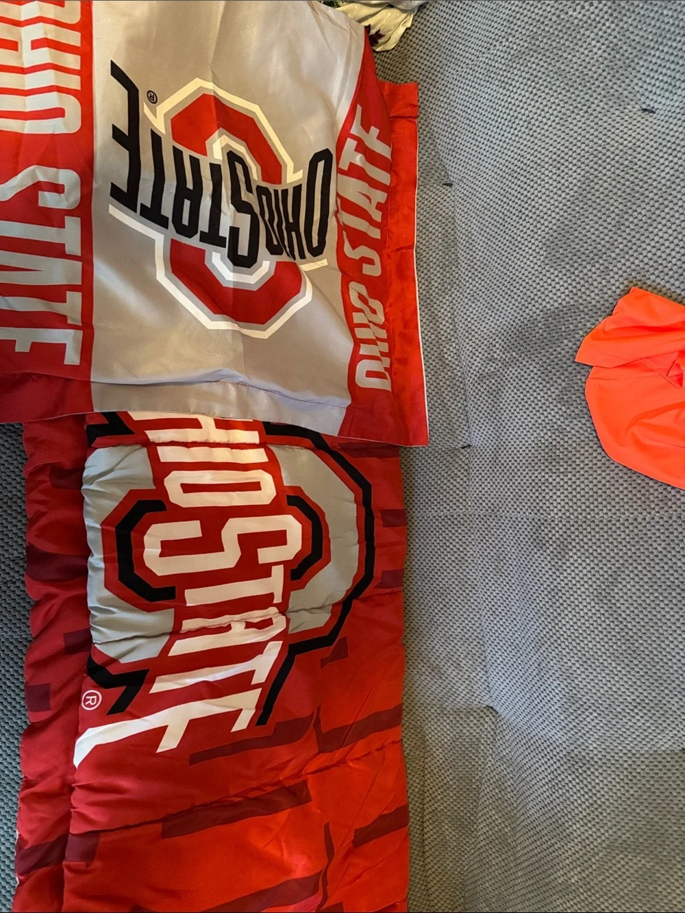Ohio State Red & Gray Bedding Set with Logo